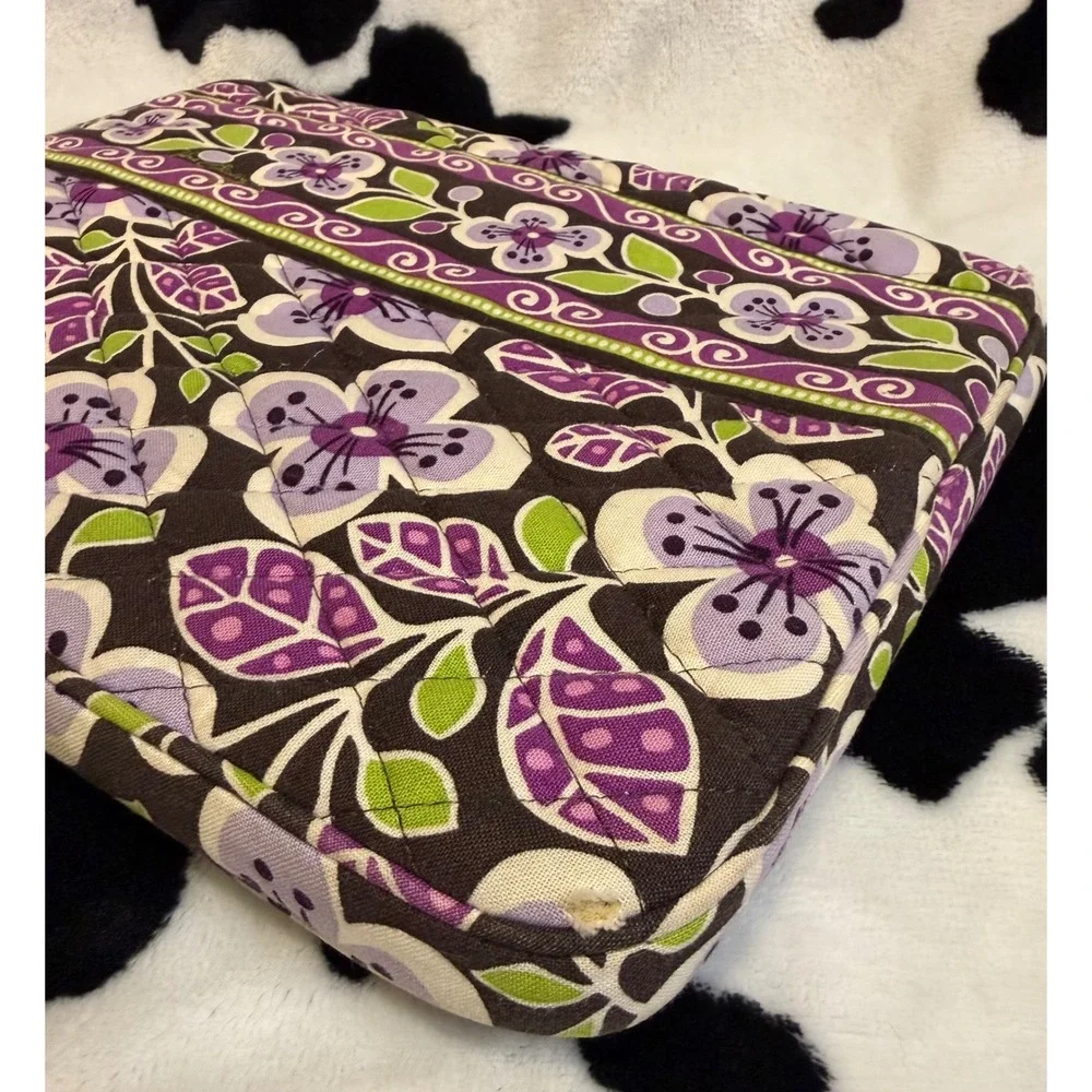 Vera Bradley Plum Crazy Quilted Laptop Tablet Sleeve Purple Floral Case 11x9